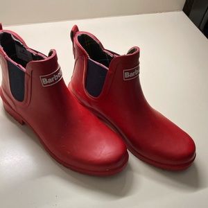 Barbour red men’s rubber boots